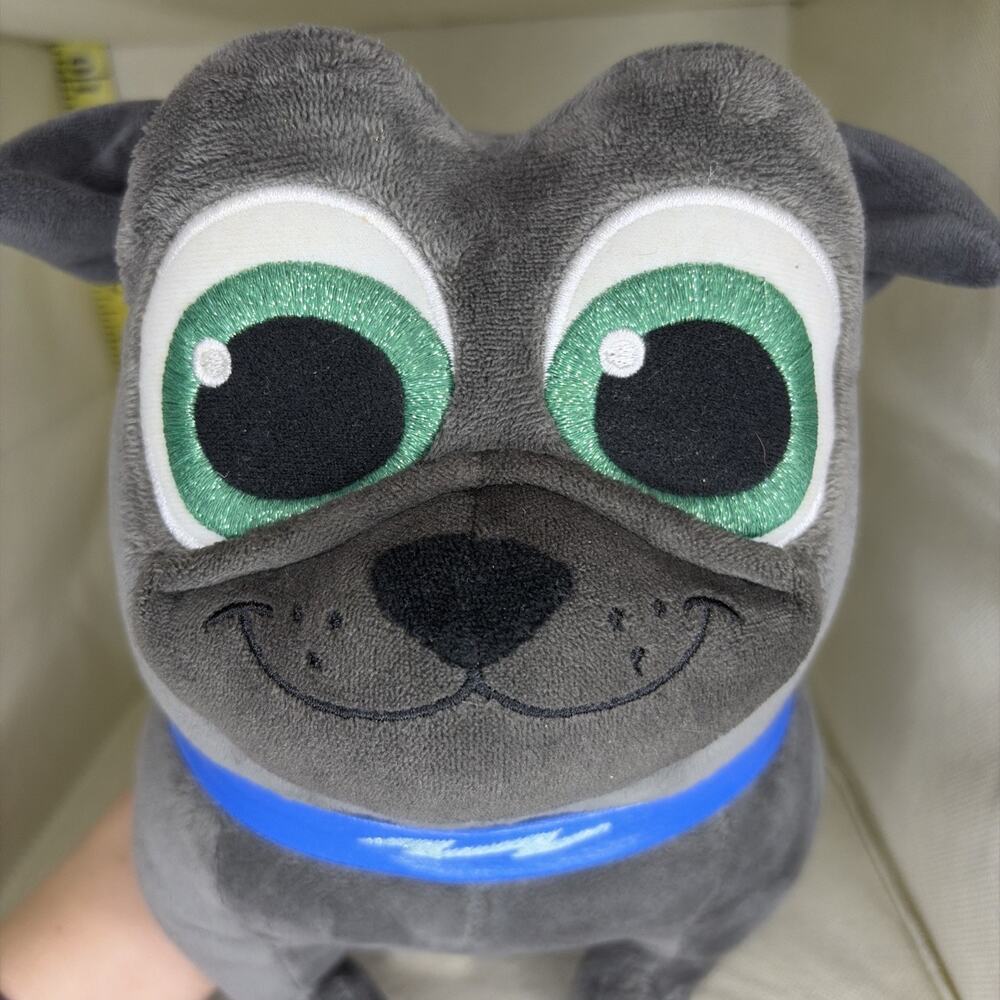 Disney Store Bingo Puppy Dog Pals 11" Gray Embroidered Bulldog Plush Toy (F)